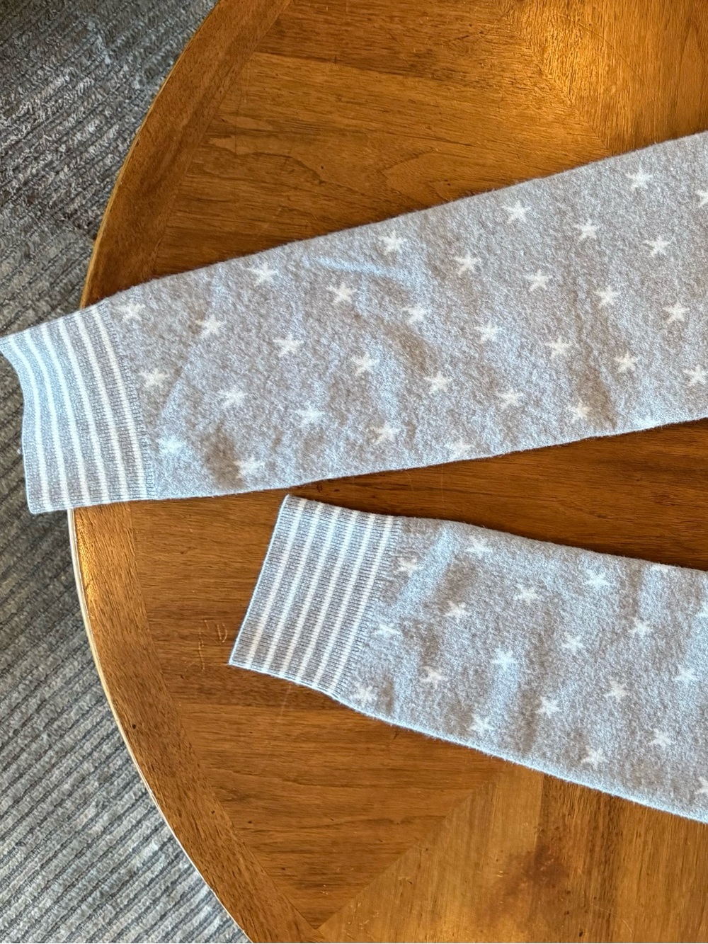 ASPEN knit leggings with star pattern and striped bands